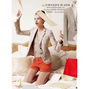 J. Crew Flax Beige Metallic Schoolboy Jacket 10